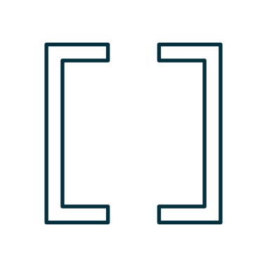 parantez satır biçimi ikon vektör tasarımı