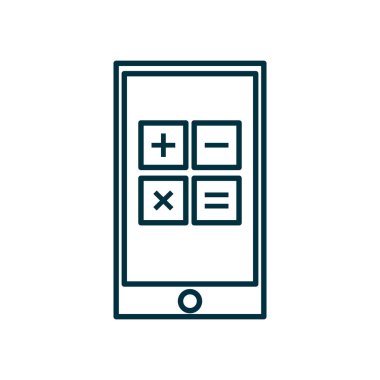 Hesap makinesi çizgisi biçim vektör tasarımlı akıllı telefon