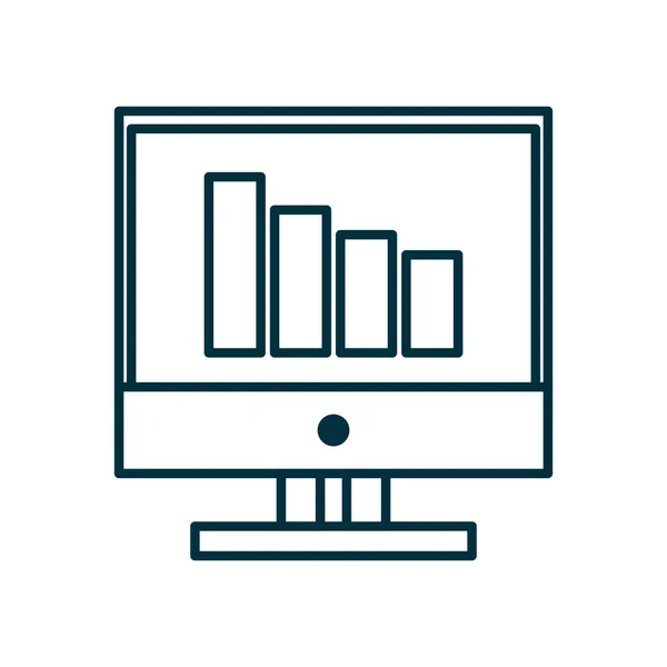 Infográfico isolado dentro do design de vetor ícone de estilo de linha de computador — Vetor de Stock