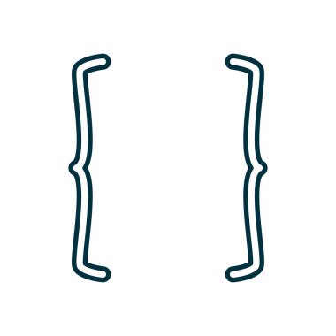 kıvrımlı parantez çizgisi biçim vektör tasarımı