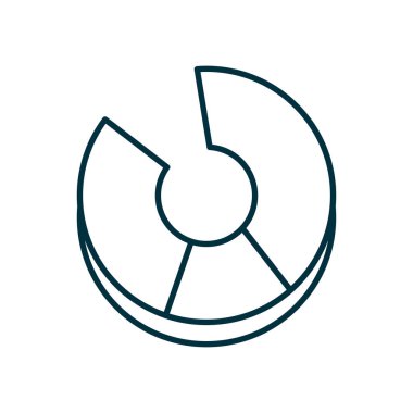 İzole edilmiş infografik pasta çizgisi biçim vektör tasarımı