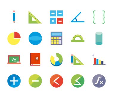 Matematik düz biçim ikonu vektör dizaynı