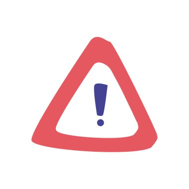 Alarm üçgeni flaması düz biçim vektör tasarımı