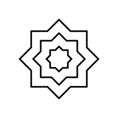 Mübarek bayram konsepti, İslami yıldız simgesi, çizgi biçimi