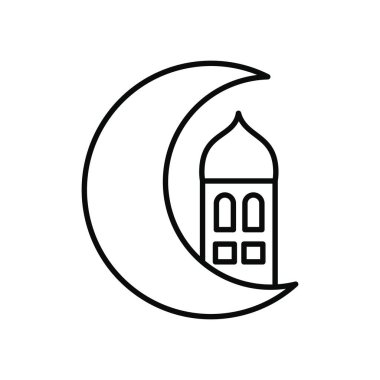 hilal ve cami simgesi, çizgi biçimi
