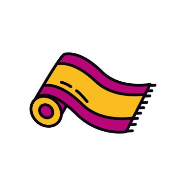 EID Mübarek kavramı, dua halı simgesi, satır ve doldurma biçimi