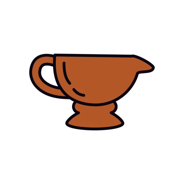 Concepto de mubarak EID, icono de taza de té árabe, línea y estilo de relleno — Vector de stock