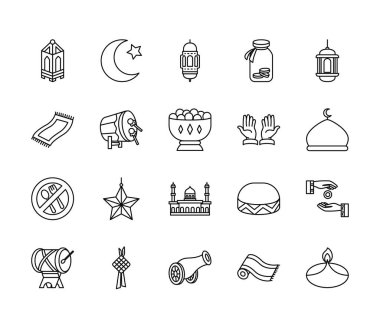 Namaz halısı ve Bayram simgesi seti, satır biçimi