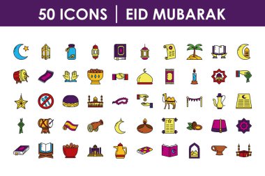 Bayram mübarek simgesi seti, satır ve doldurma biçimi