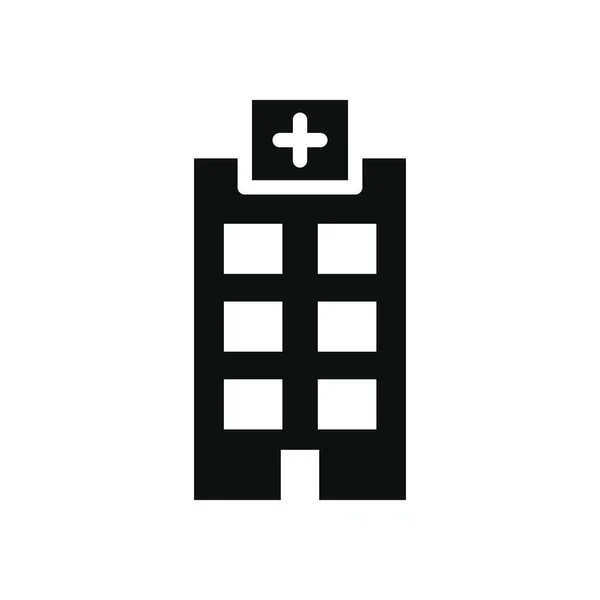 Hospital building icon, silhouette style — Stock Vector