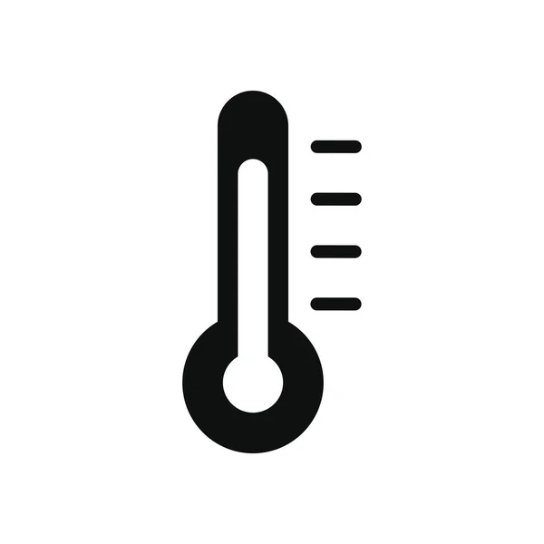 Geneeskunde concept, temperatuur thermometer icoon, silhouet stijl — Stockvector