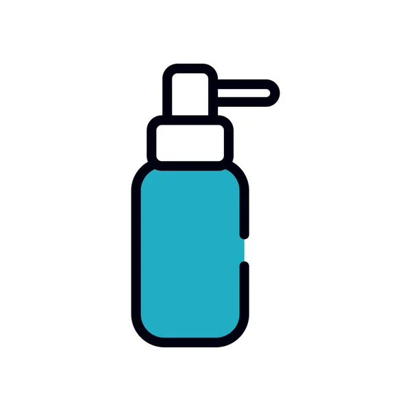 Antibakteriální gel láhev ikona, linka a styl výplně — Stockový vektor