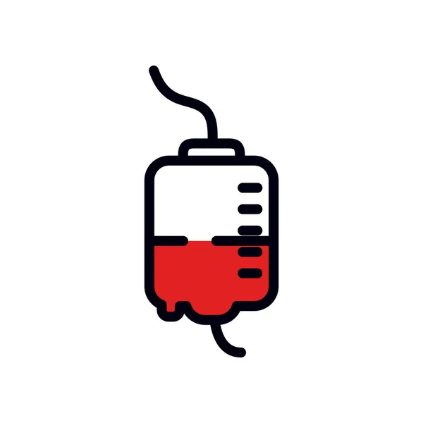 Αίμα iv τσάντα εικονίδιο, γραμμή και στυλ πλήρωσης — Διανυσματικό Αρχείο