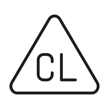 Tekstil bakım konsepti, klor beyazlatıcı sembolü, çizgi tarzı