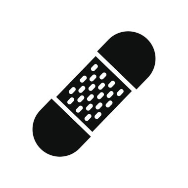 tıp konsepti, yardım bandı simgesi, siluet tarzı