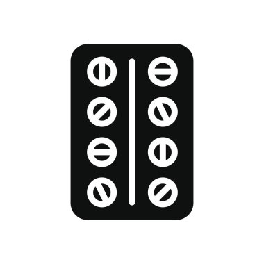 İlaç hapları kabarcık simgesi, siluet biçimi