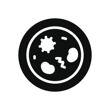 Bakteri ve mikroplarla kaplı bakteri kabı, siluet tarzı