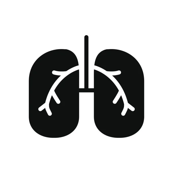 Concepto de medicina, icono de los pulmones, estilo de silueta — Vector de stock