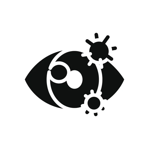 Geneeskunde concept, geïnfecteerd oog icoon, silhouet stijl — Stockvector