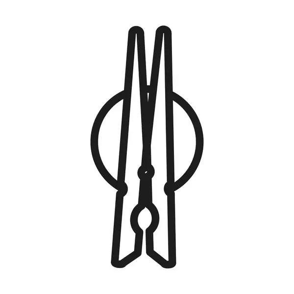 Kleiderstift-Symbol, Linienstil — Stockvektor