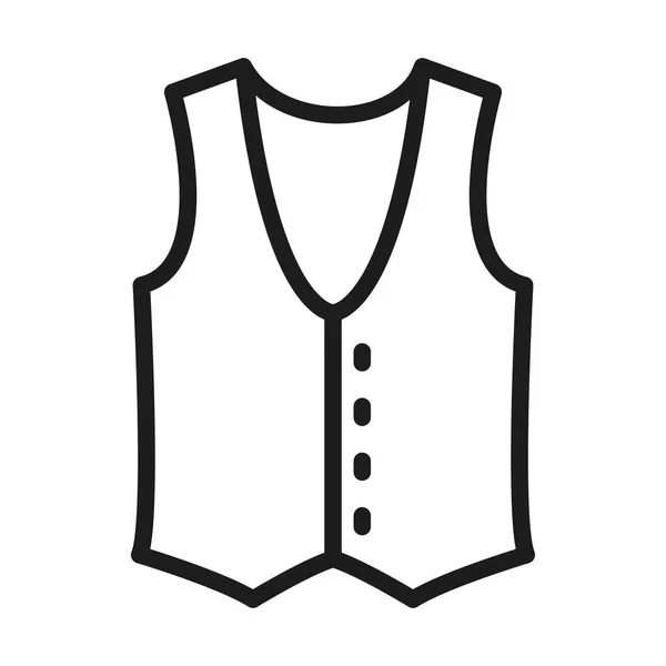 Elegant vest icon, line style — Stock Vector