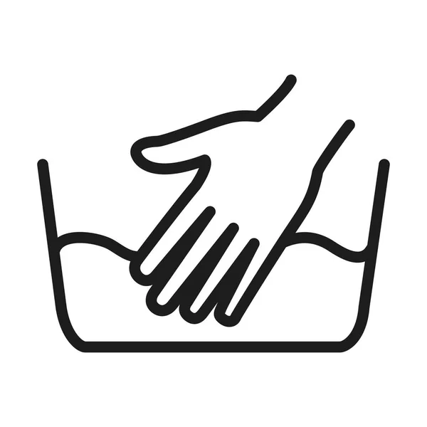 Symbol für Handwäsche, Linienstil — Stockvektor