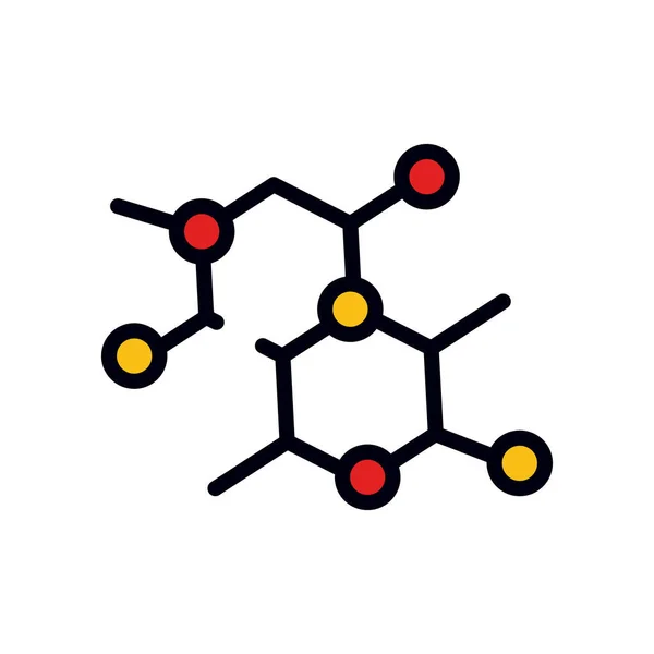化学結合のアイコンと線と塗りつぶしのスタイル — ストックベクタ