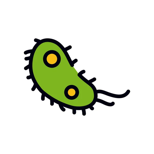 Bakteriensymbol, Zeile und Füllstil — Stockvektor