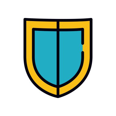 tıp konsepti, koruma kalkanı simgesi, satır ve dolgu biçimi