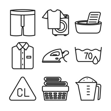 Demir ve Tekstil ikonu seti, satır biçimi