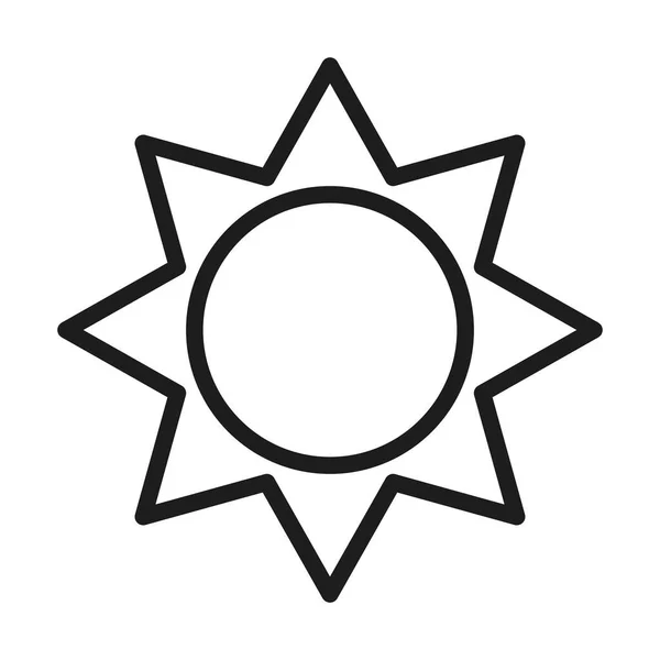 Icône symbole soleil, style ligne — Image vectorielle