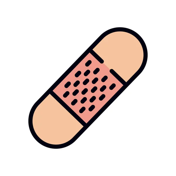 Conceito de medicina, ícone de banda de ajuda, linha e estilo de preenchimento —  Vetores de Stock