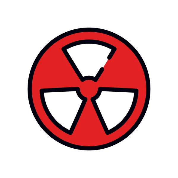 Ikona symbolu jądrowego, linia i styl wypełnienia — Wektor stockowy
