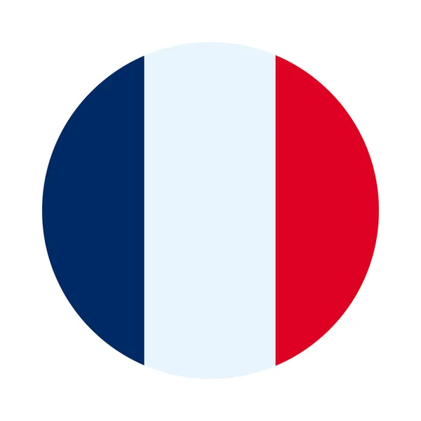 Στρογγυλό εικονίδιο σημαία Γαλλία, επίπεδη στυλ — Διανυσματικό Αρχείο