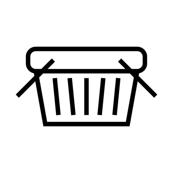 Ikona nákupního košíku, styl čáry — Stockový vektor