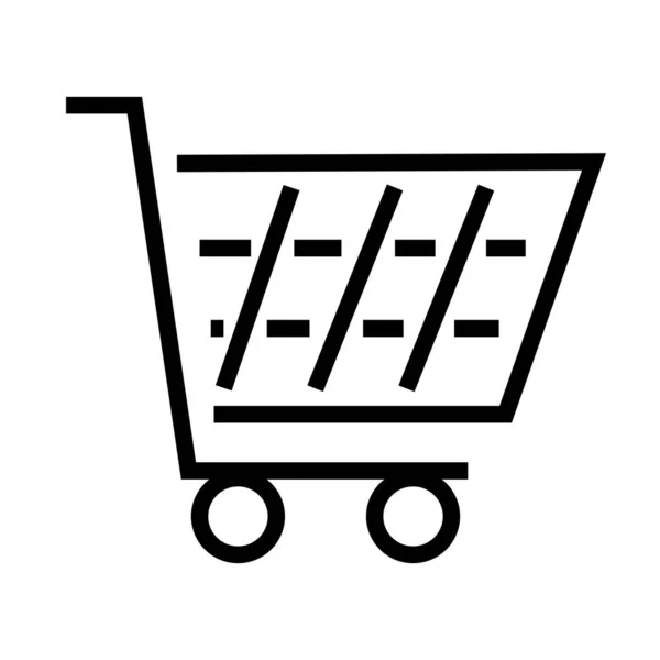 Bevásárlókosár ikon, vonalstílus — Stock Vector