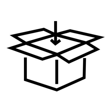 Alışveriş çevrimiçi kavramı, indirme kutusu simgesi, satır biçimi