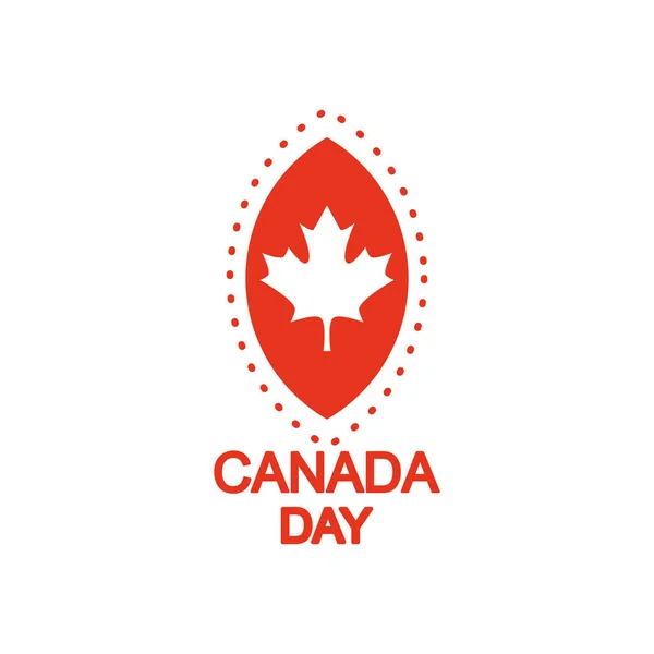 Canada day design con icona in foglia d'acero, stile silhouette — Vettoriale Stock