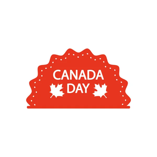 Mare con Canada day design e decorativo acero lascia icona, stile silhouette — Vettoriale Stock