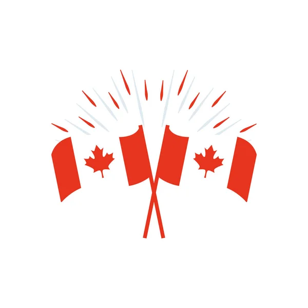 Kanadyjska koncepcja dnia, dekoracyjna ikona flag, styl sylwetki — Wektor stockowy