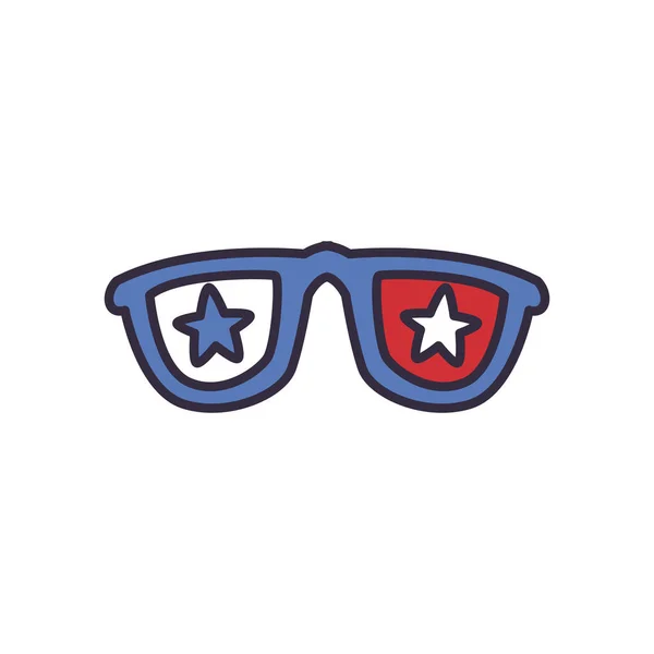 Glasses with stars fill style icon vector design — Stock Vector