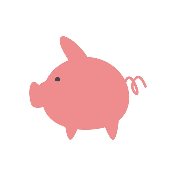 Piggy platte stijl icoon vector ontwerp — Stockvector