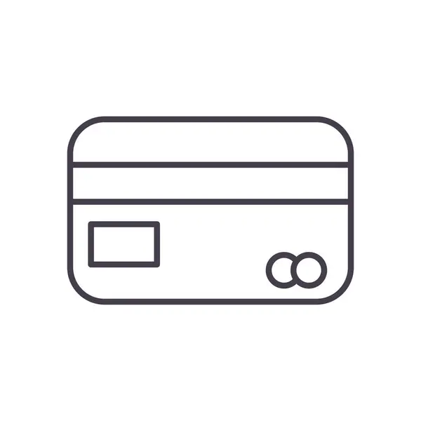 Design de vetor ícone de estilo de linha de cartão de crédito —  Vetores de Stock