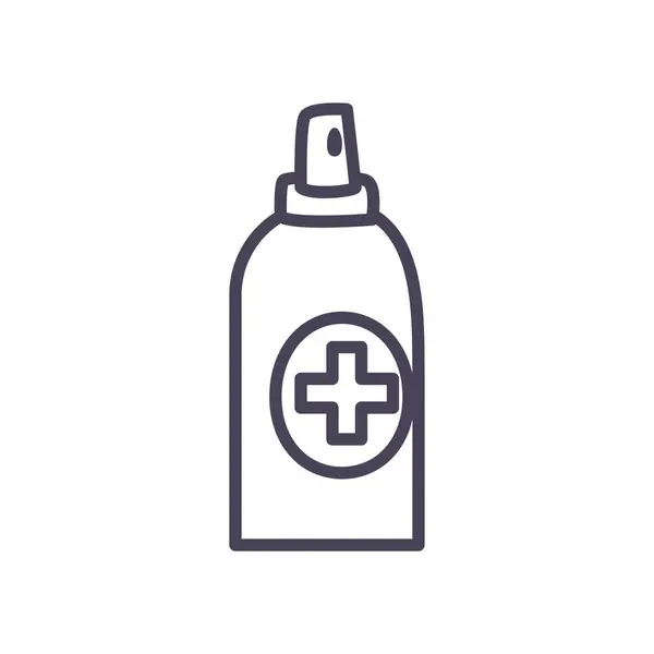 Antibakterielle Flaschenlinie Stil-Ikone Vektor-Design — Stockvektor