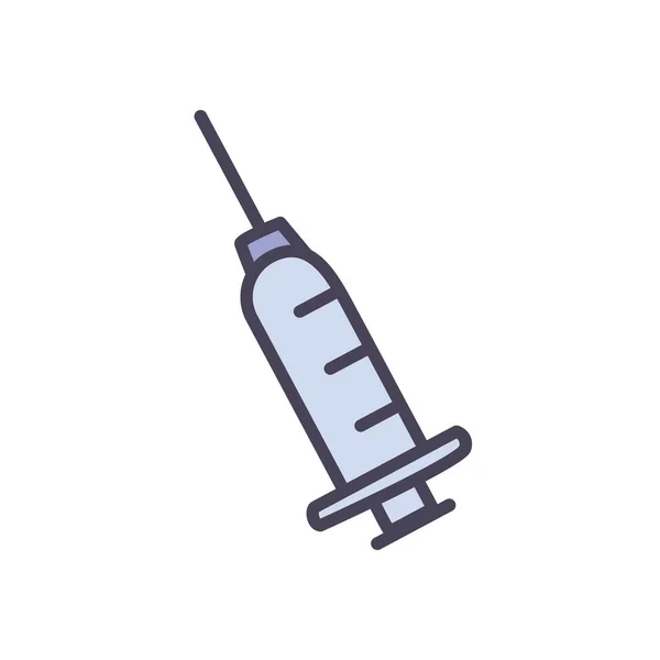 Design vectoriel d'icône de style de remplissage d'injection médicale — Image vectorielle