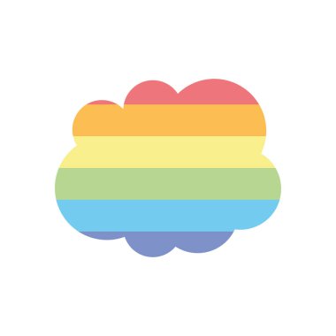 gurur konsepti, lgbt renkleriyle bulut, düz stil