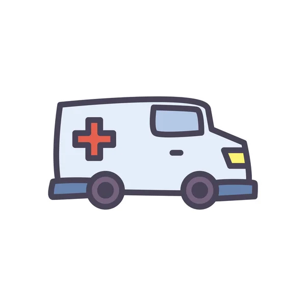Medyczny ambulans wypełnić styl projekt wektora ikony — Wektor stockowy