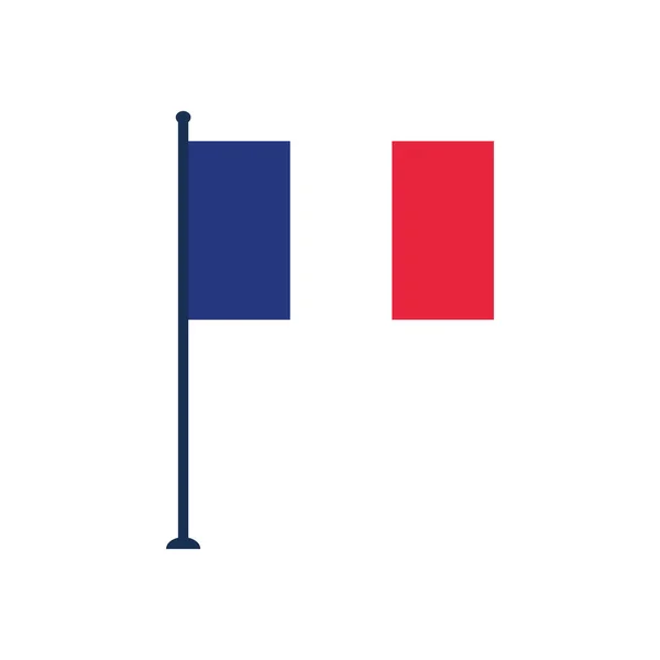 Βαστίλη έννοια ημέρα, Γαλλία εικονίδιο σημαία πόλο, επίπεδη στυλ — Διανυσματικό Αρχείο