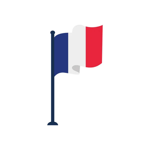 Βαστίλη έννοια ημέρα, Γαλλία εικονίδιο σημαία, επίπεδη στυλ — Διανυσματικό Αρχείο