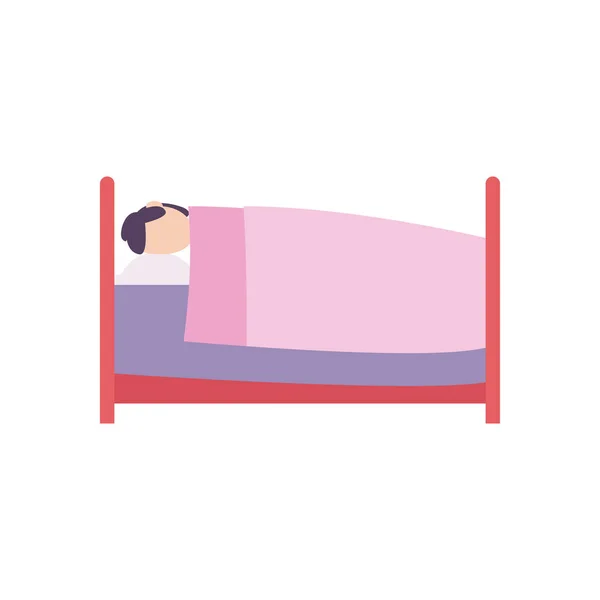 Isolated home bed flat style icon vector design — Stock Vector